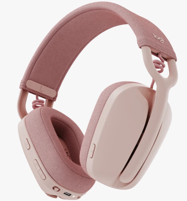 Logitech Zone Vibe 100 Wireless Headset With Noise Cancelling Mic-Pink